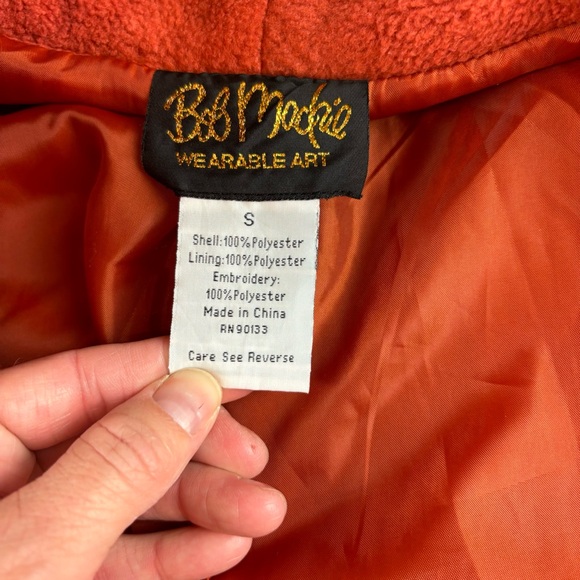 1990's Bob Mackie wearable Art Women's Embroidered Jacket Rust Color Size Small - Picture 7 of 16
